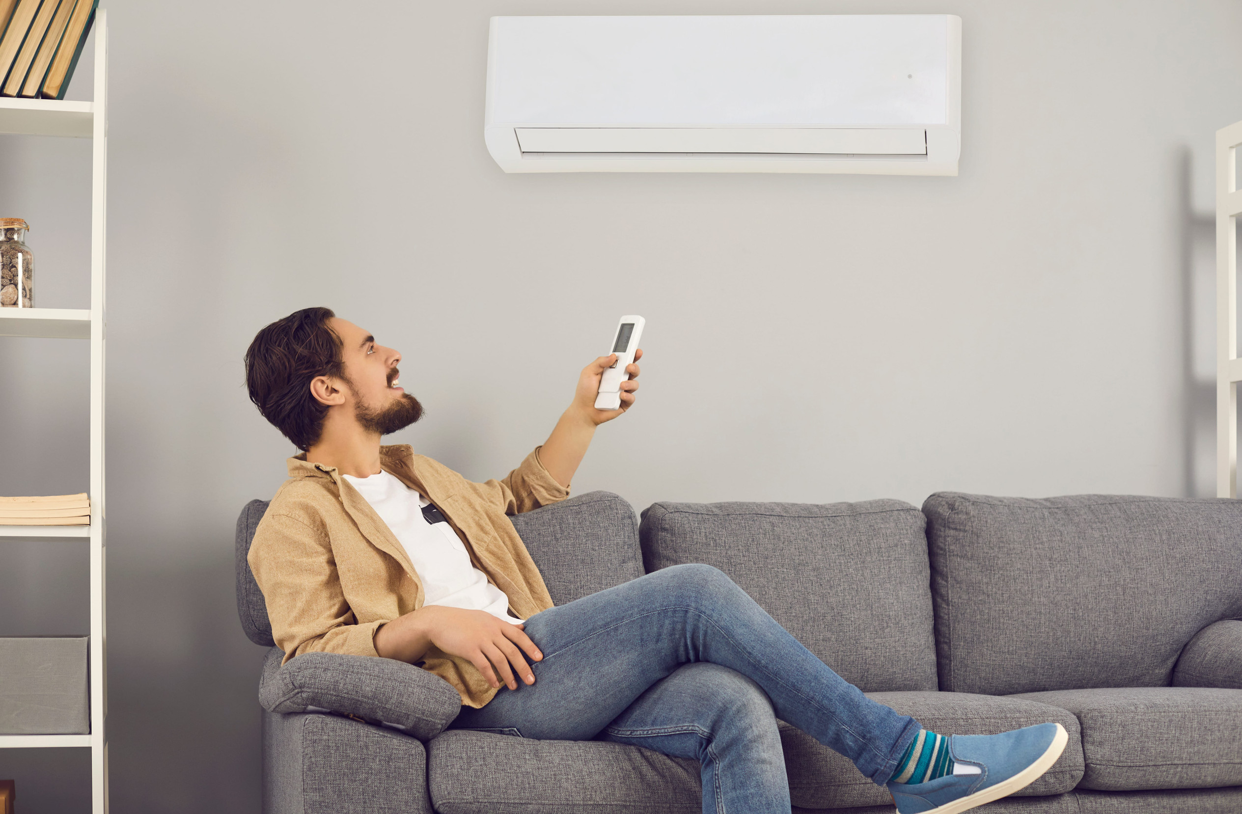 Man enjoying his AC system in Roanoke, VA